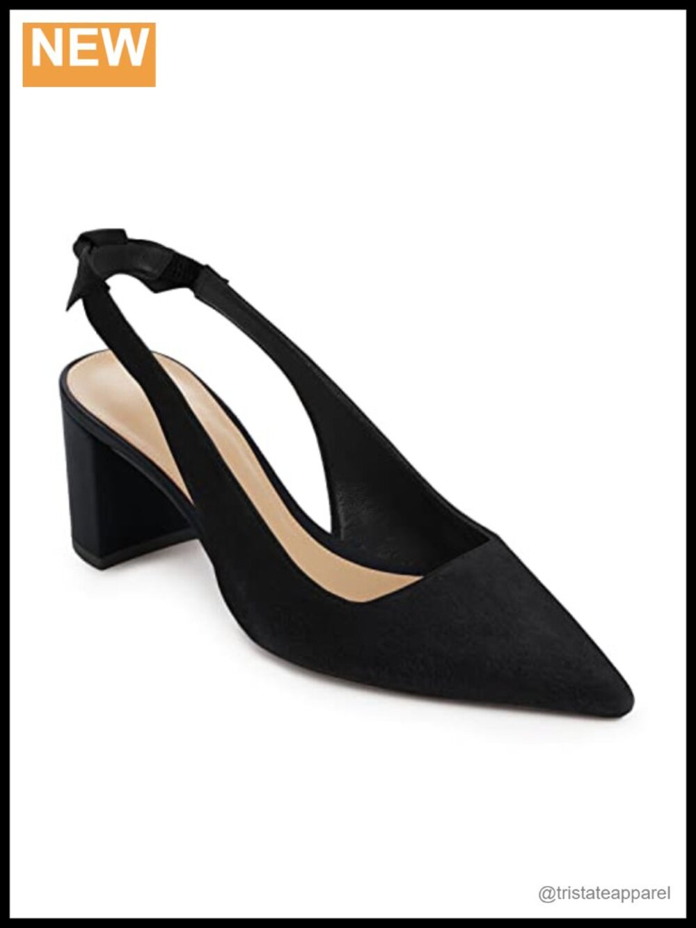 Juliet Holy Women's Faux Suede Slingback Bowknot Chunky Block Heel Pumps